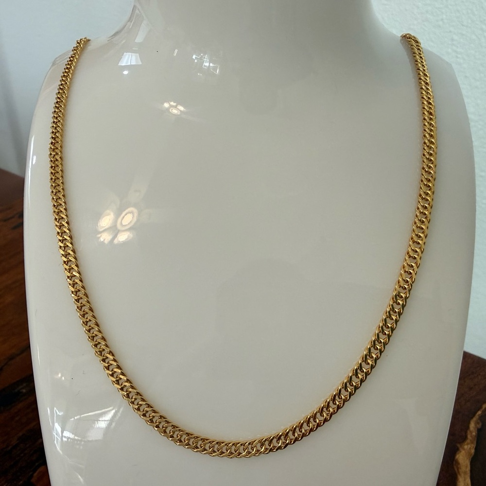 Real 18k Gold Barbada Chain Necklace Size 20” New 8.66g